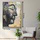 Tranquil Buddha 100% Hand Painted Wall Painting (With Golden Outer Floater Frame frame) (47x35.5 Inches)