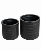 Artisan Pattern Indoor Planters For Home - Black