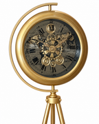 Signature Hour Luxury Designer Silent Movement Standing Clock With Moving Gear Mechanism (Steel Body)