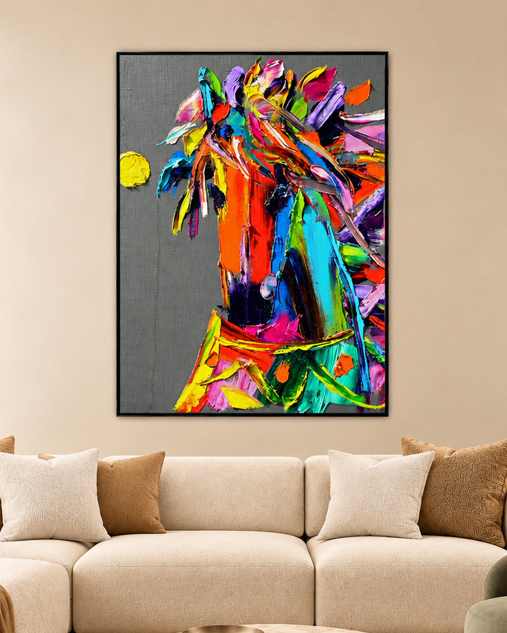 The Rainbow Horse Framed Canvas Print