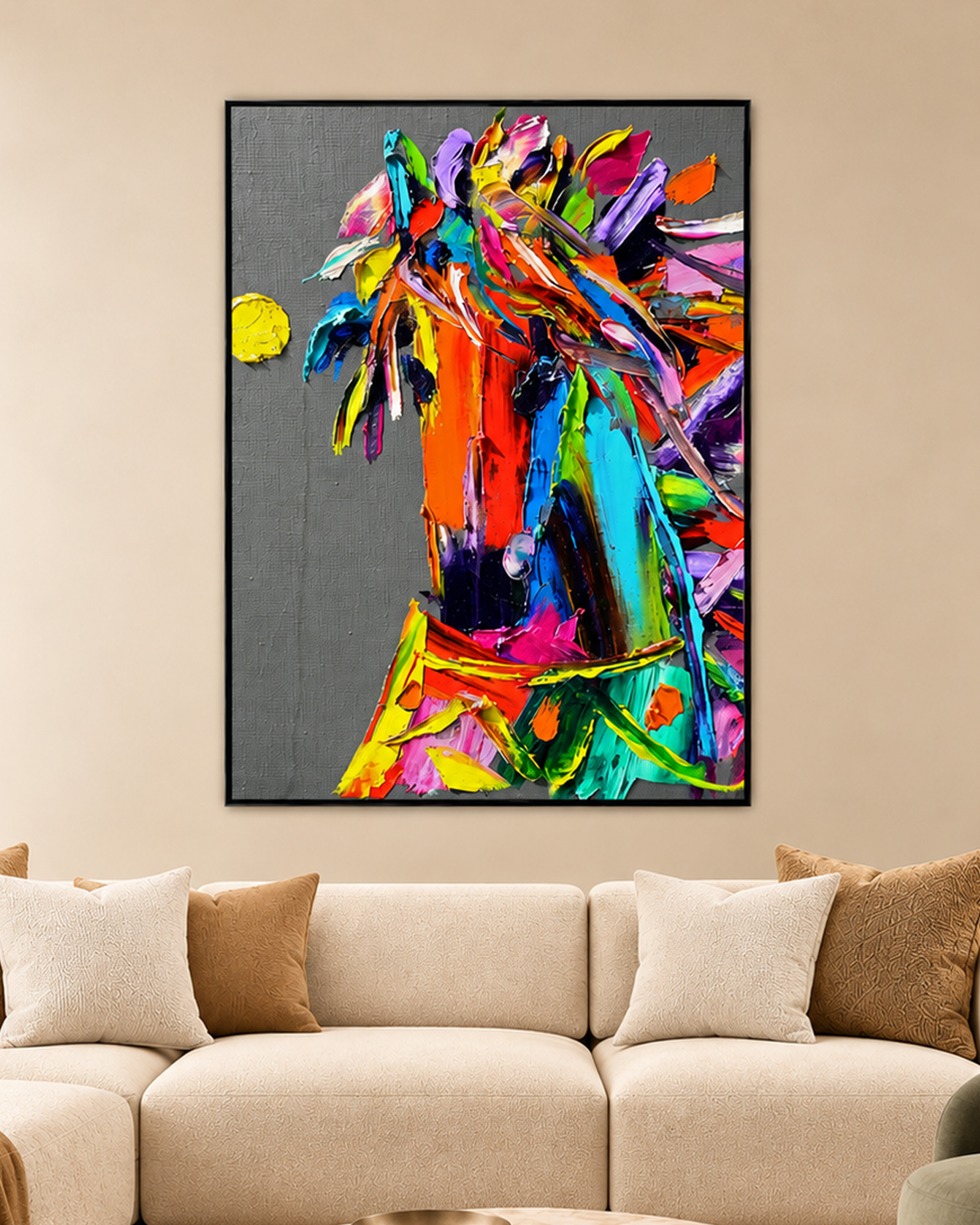 The Rainbow Horse Framed Canvas Print