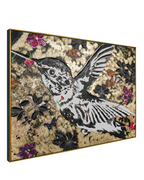 Wings of Grace by PERRY MILOU 100% Hand Wall Painting For Home (With Outer Floater Frame frame) ( 31.5 x 45.5 Inches )