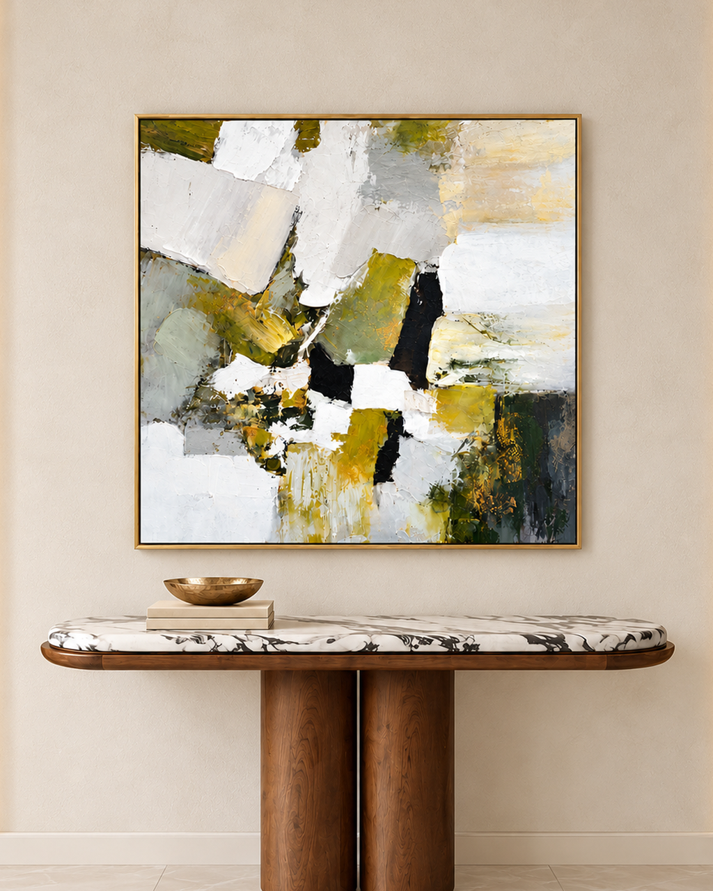 Broken Horizon Handmade painting for Home & Wall Decoration Item (With Outer Floater Frame) (39.5x39.5 Inches)