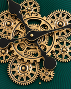 Meridian Time Luxury Designer Silent Movement Wall Clocks for the Home With Moving Gear Mechanism Buy Wall Clock Online (Steel Body)