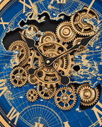Worldline Timepiece Luxury Designer Silent Movement Wall Clock For Living Room With Moving Gear Mechanism Buy Wall Clock Online - Big (Blue) (Radial Brushing Metallic Sheen)