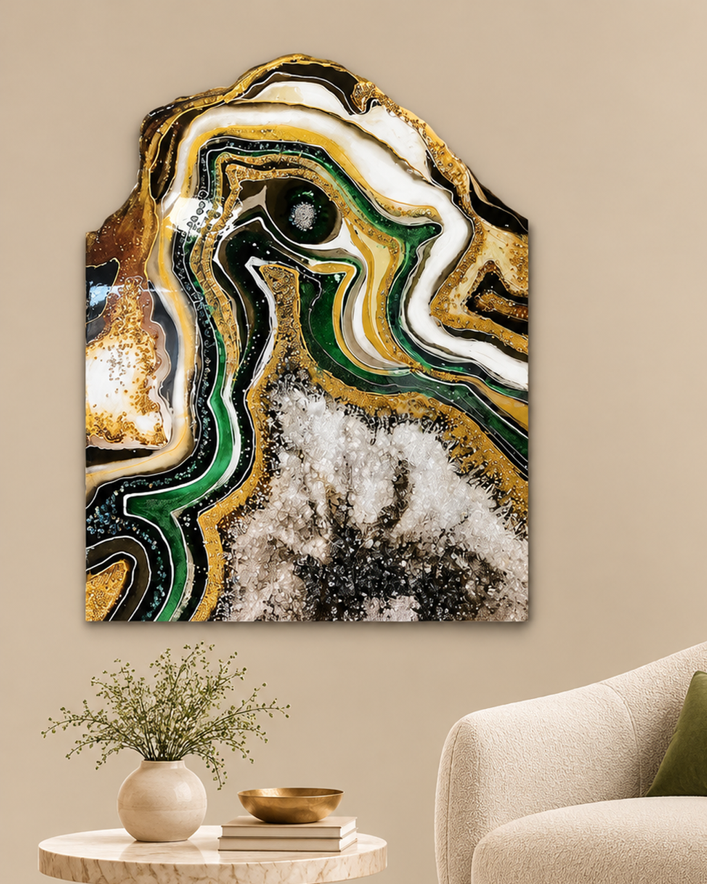 The Relaxing Stardust Resin Art Wall Painting (Without Outer Floater Frame)