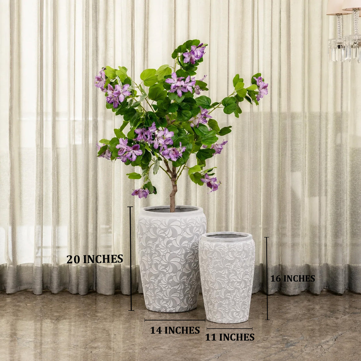 Whirlwind Flower Indoor Planters For Home - Set of 2