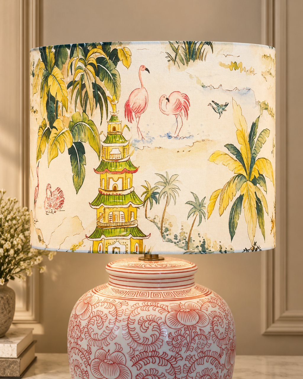 Eastern Paradise Designer Table Lamps for Living Room - Red