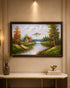 The First Village in the Mountain 100% Hand Painted Wall Art Paintings for Home & Item for Wall Decoration ( 47 x 23.5 Inches )
