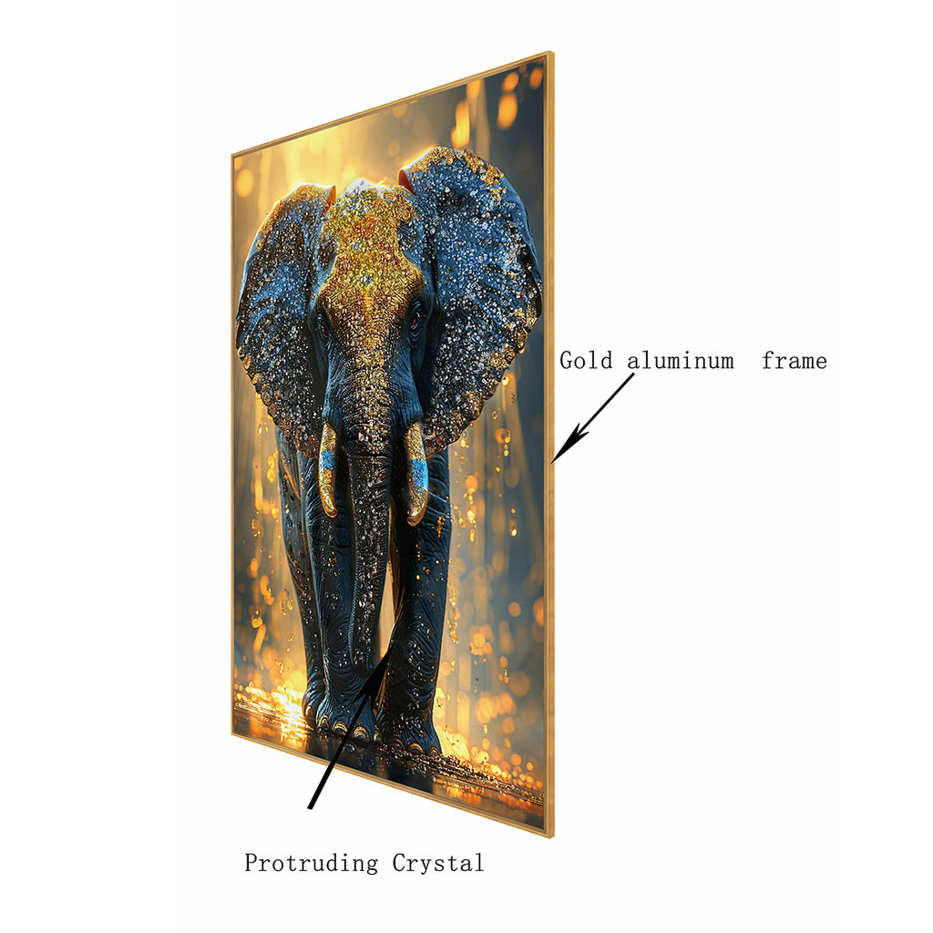 Emberlight Monarch Elephant Crystal Glass Painting & Wall Decoration Items