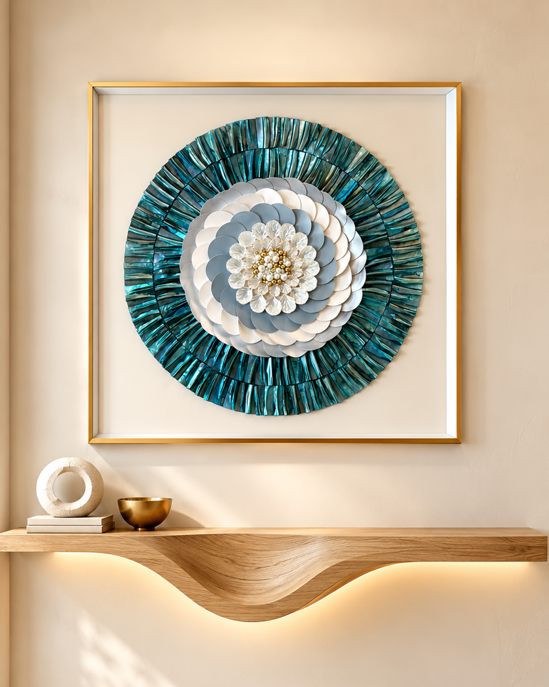 Ocean Mandala Shadow Box Home Decoration Item
