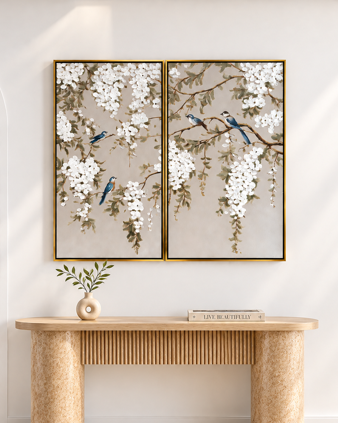 Spring Melody Hand painting for Home & Wall Decoration Item (With Outer Floater Frame)