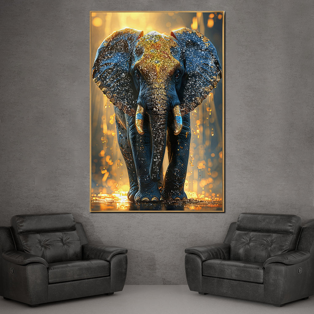 Emberlight Monarch Elephant Crystal Glass Painting & Wall Decoration Items