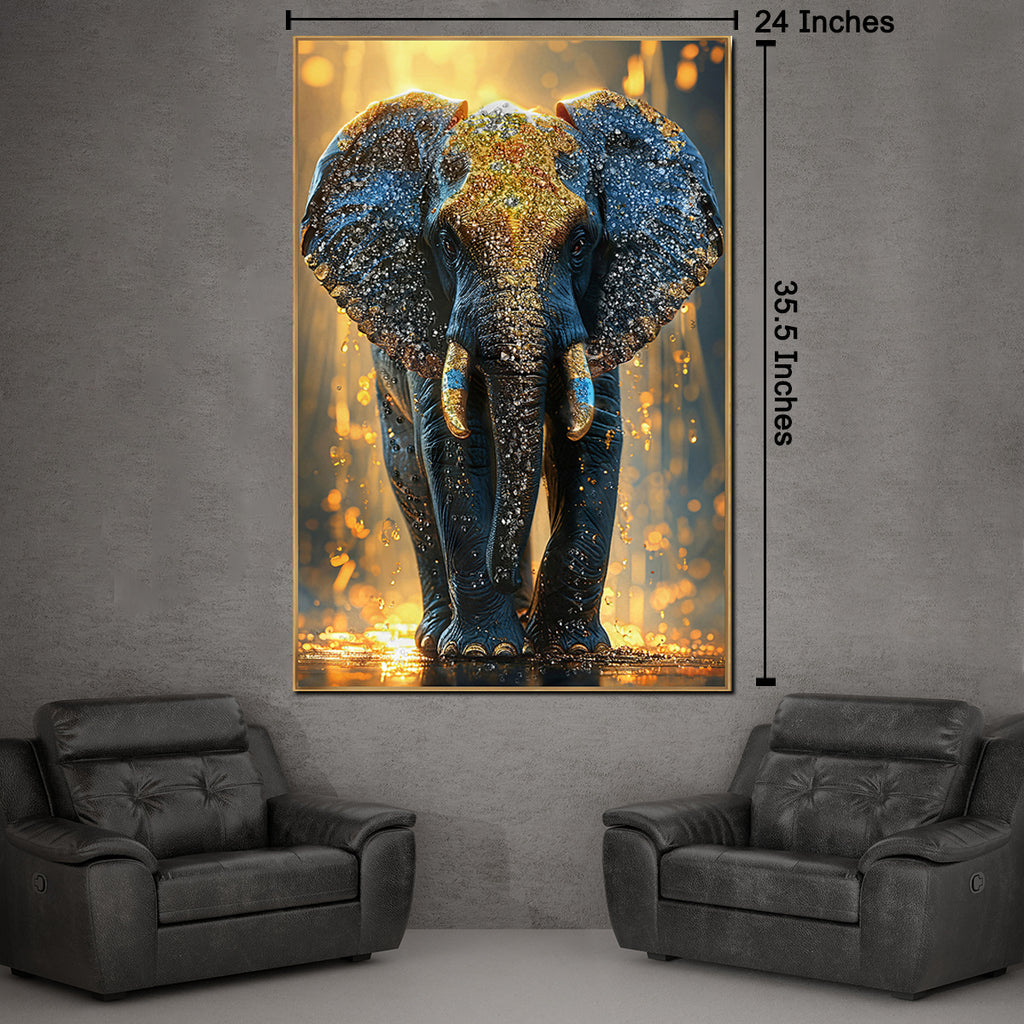 Emberlight Monarch Elephant Crystal Glass Painting & Wall Decoration Items