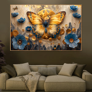 Butterfly Garden Framed Canvas Art Paintings