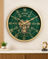 Mystic Motion Luxury Designer Silent Movement Wall Clock For Living Room With Moving Gear Mechanism- Medium (Green) (Steel Body)