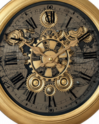 Signature Hour Luxury Designer Silent Movement Standing Clock With Moving Gear Mechanism (Steel Body)
