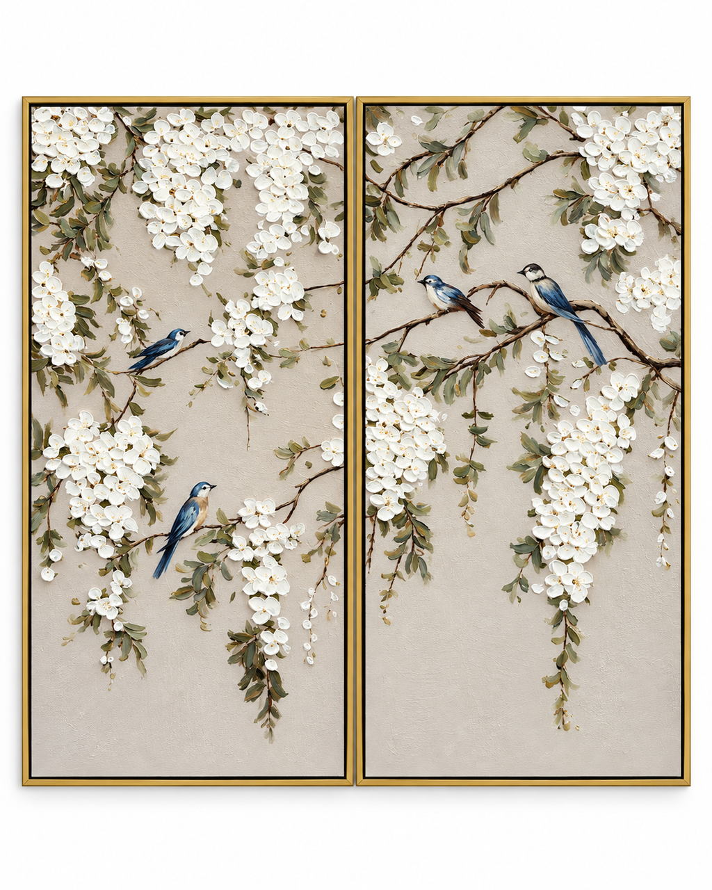 Spring Melody Hand painting for Home & Wall Decoration Item (With Outer Floater Frame)