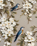 Spring Melody Hand painting for Home & Wall Decoration Item (With Outer Floater Frame)