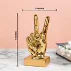 Golden Victory Finger Gesture Tabletop Decorative Showpiece for Home Decor