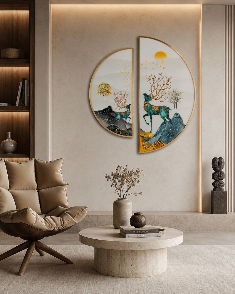 Luminous Lagoon Crystal Glass Painting