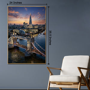 London Skyline Crystal Glass Wall Paintings For Home