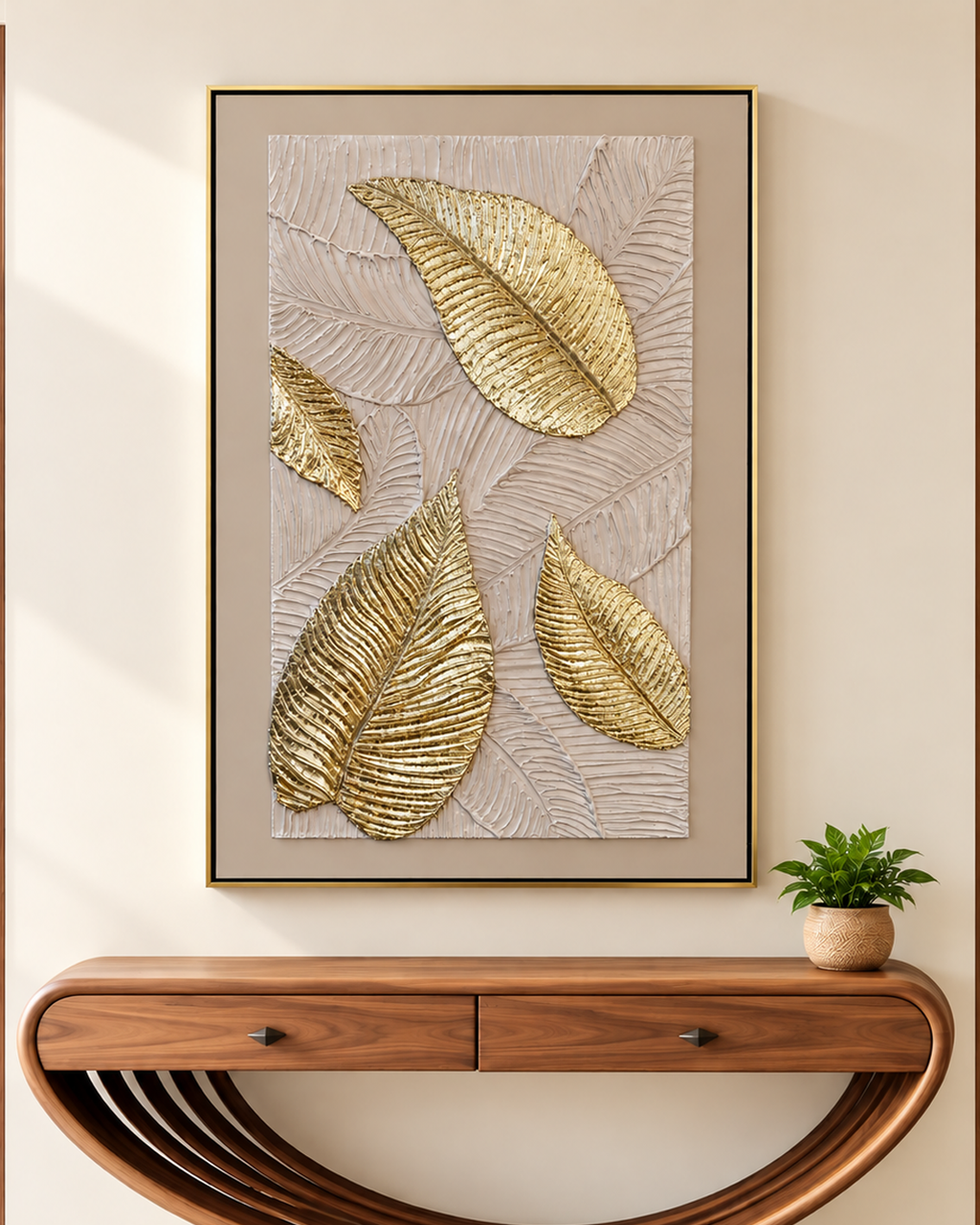 Tropical Grace Hand painting for Home & Wall Decoration Item (With Outer Floater Frame) (47x31.5 Inches)