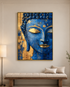 Buddha Bliss 100% Handmade Wall Painting For Home (With Golden Outer Floater Frame frame) (35.5x47 Inches)