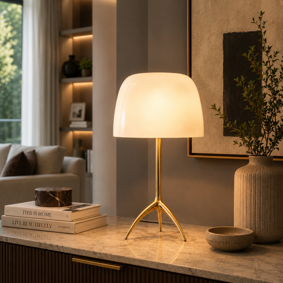 Elyra Table lamp for Home & Item for Home Decoration - White (Italian Designer Collection)