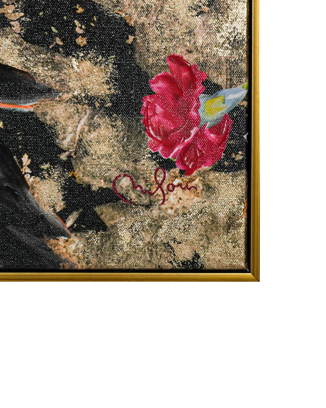 Wings of Grace by PERRY MILOU 100% Hand Wall Painting For Home (With Outer Floater Frame frame) ( 31.5 x 45.5 Inches )