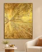 Aurelian Elegance 100% Hand Painted Wall Painting with Metal Work (outer Floater Frame ) (With outer Floater Frame)