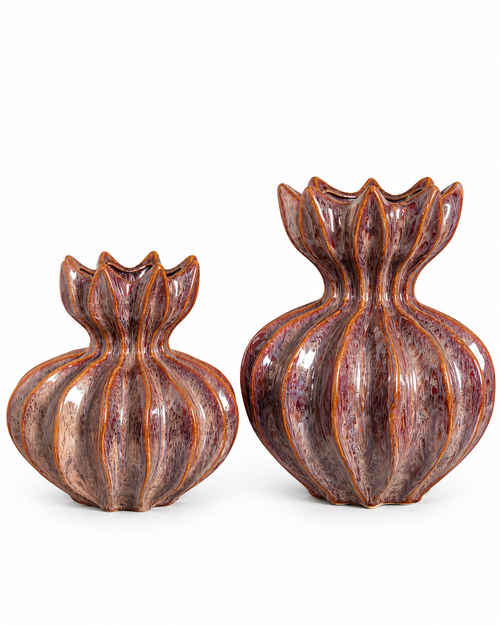 Artistic Petals Decorative Vase & Showpiece for Home & Item for Home Decoration - Set of 2