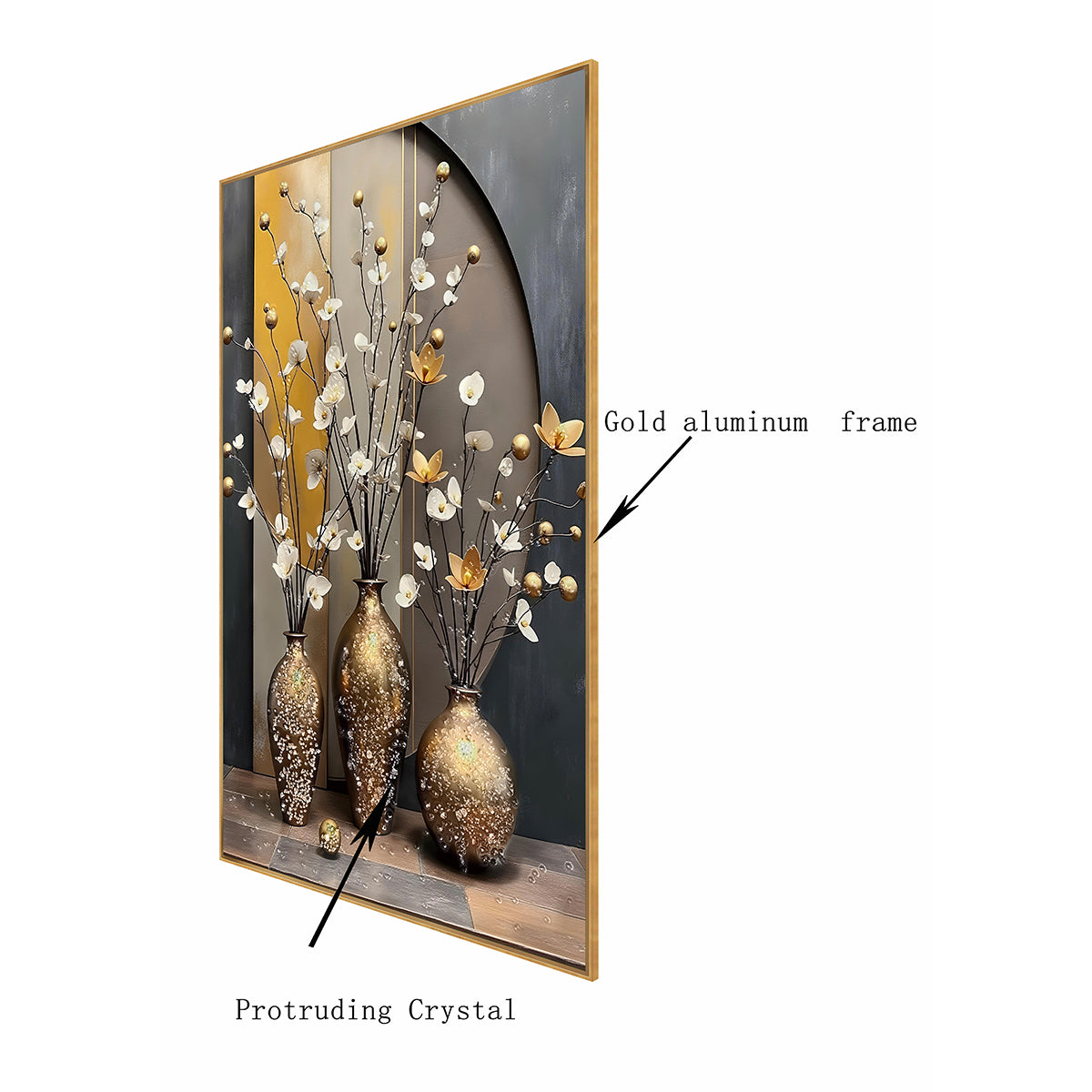 Opulent Vase Harmony Crystal Glass Decorative Wall painting Art