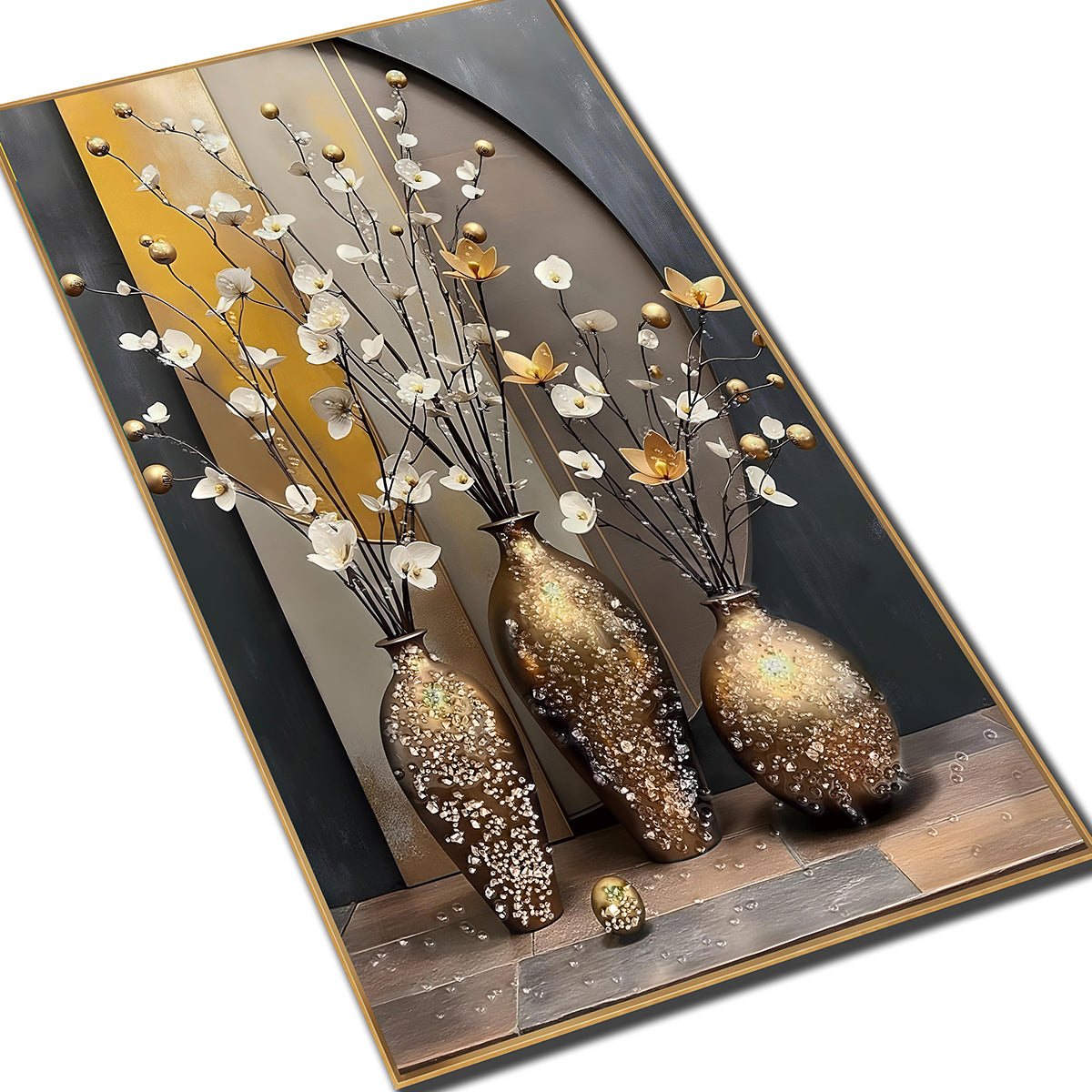 Opulent Vase Harmony Crystal Glass Decorative Wall painting Art