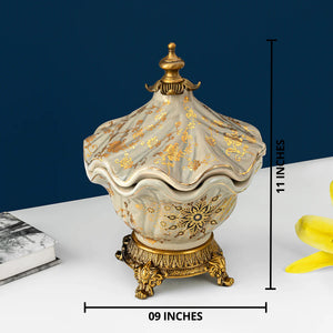 The Golden Mystique Ceramic Vase and Decorative Showpiece
