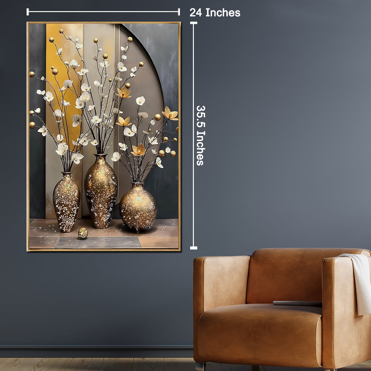 Opulent Vase Harmony Crystal Glass Decorative Wall painting Art