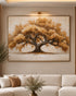 Golden Tree of Life Embossed  Wall Art Paintings for Home & Item for Wall Decoration ( 47 x 23.5 Inches )
