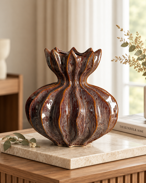 Artistic Petals Decorative Vase & Showpiece for Home & Item for Home Decoration - Medium