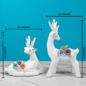 Deer Love Connection Ceramic Decorative Showpiece