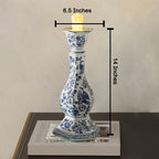 Blue Garden Grace Candle Stand For Home (Blue Pottery)