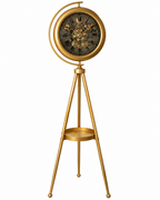 Signature Hour Luxury Designer Silent Movement Standing Clock With Moving Gear Mechanism (Steel Body)