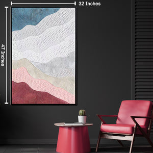 Waves of Expressio Wall Hand Paintings for Home ( 32 x 47 Inches )