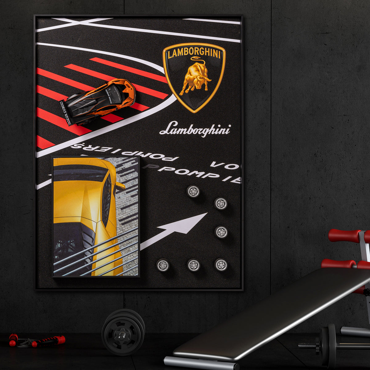 Lamborghini Dreams Pop Art Shadow box