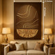 Golden Crescent Flow Hand Painted Wall Painting ( 47x31.5 Inches )