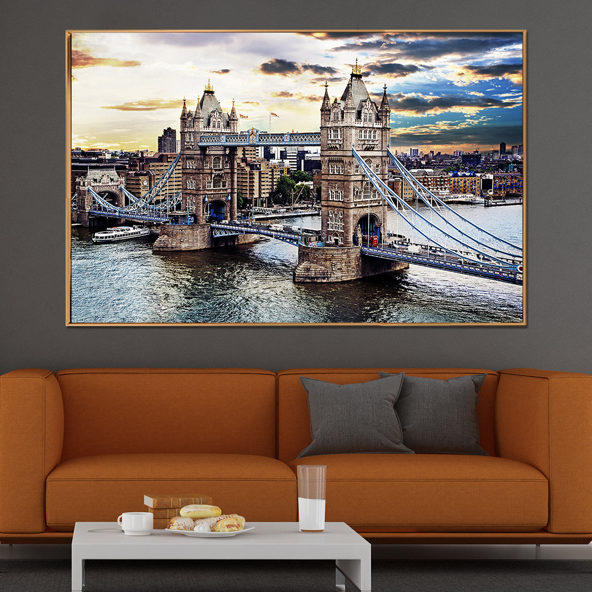 Tower Bridge Majesty Framed Canvas Painting & Wall Decoration Item