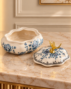 Regal Essence Decorative Jar & Showpiece & Home Decoration Item (Blue Pottery)