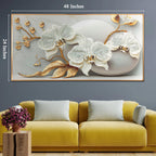 Dancing Petals in Harmony Crystal Glass Framed Wall Paintings For Wall Decoration at Home