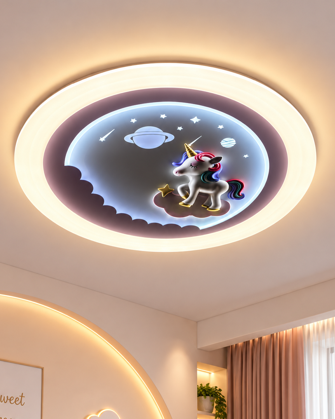Unicorn Orbit Ceiling Light for Kids Room & Kids Room Décor Products