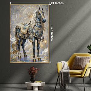 Meridian Glory Horse  Crystal Glass Wall Paintings For Home