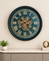 Vintage Chronos Luxury Designer Silent Movement Wall Clock With Moving Gear Mechanism (Steel Body)